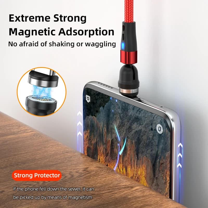 كابل AUFU 7Pin 5A من النوع C المغناطيسي لهاتف Xiaomi POCO Redmi سلك شحن سريع مغناطيسي لهاتف iPhone iPad وسامسونج سلك بيانات USB صغير - 5