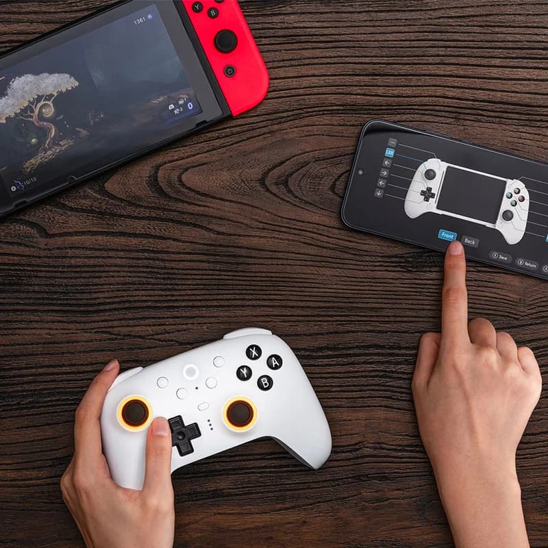8BitDo Ultimate 2 Bluetooth Gaming Controller for Switch 2,1& Windows PC with TMR Joysticks, Switchable Triggers, Motion Control - 5