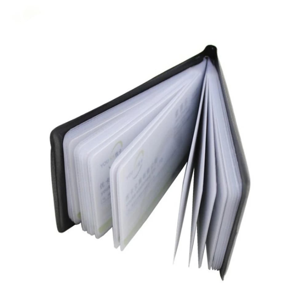 حامل بطاقات عمل من الجلد PU بـ 40 فتحة للرجال محفظة منظمة لبطاقات الاسم وبطاقات البنك لوازم مكتبية - 3