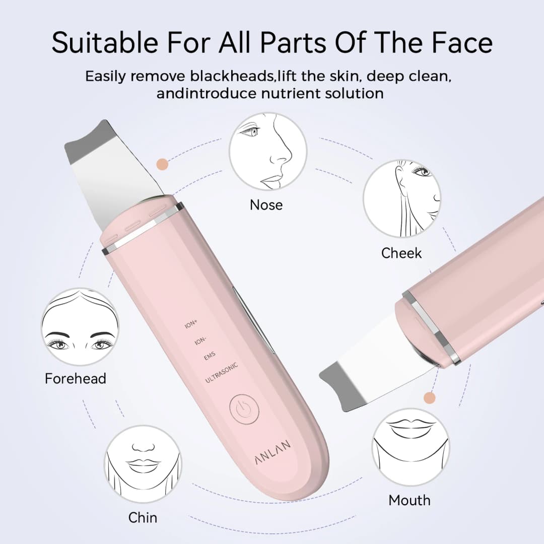 ANLAN Ultrasonic Skin Scrubber Deep Cleaning Peeling Shovel Limpiador Facial Skin Care Face Lifting Machine Ultrasonic Cleaner - 4
