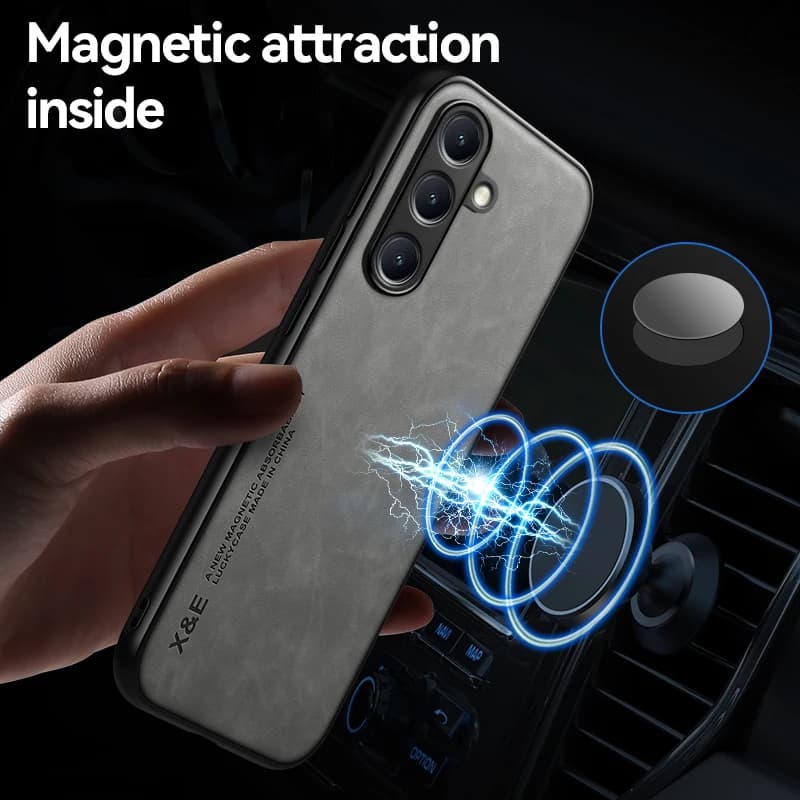 Luxury Leather Ultra Thin Phone Case For Samsung Galaxy S26 S25 S24 S23 S22 S21 Ultra Plus Silky Feel Soft Cover For Car Holder - 6