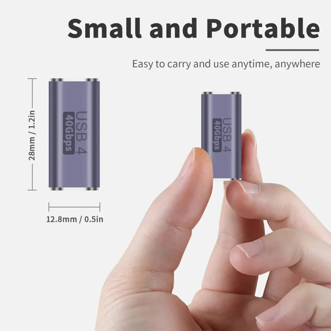 USB C Female to Female Coupler Coupler Extender 8K Video 100W Fast Charging For USB4 Cable Thunderbolt 4 40Gbps 3.2 OTG Adapter - 5