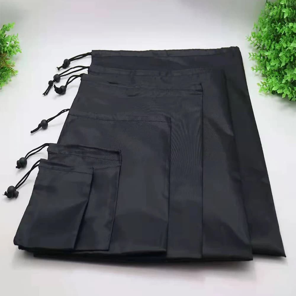 حقيبة برباط، حقيبة تخزين، منظم أدوات صغيرة، غطاء حقائب سوداء للملابس والأحذية والتغليف واستخدام السفر في الهواء الطلق