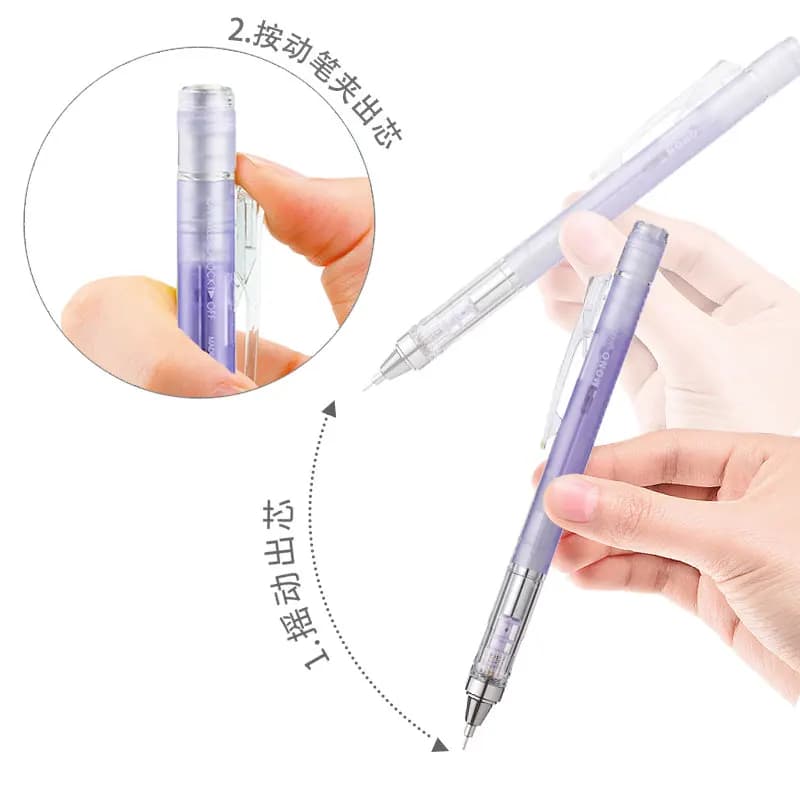 قلم رصاص ميكانيكي TOMBOW MONO Graph Shaker، 0.3/0.5 مم، عصا شفافة مموهة، تصميم بمركز ثقل منخفض، أدوات فنية - 3