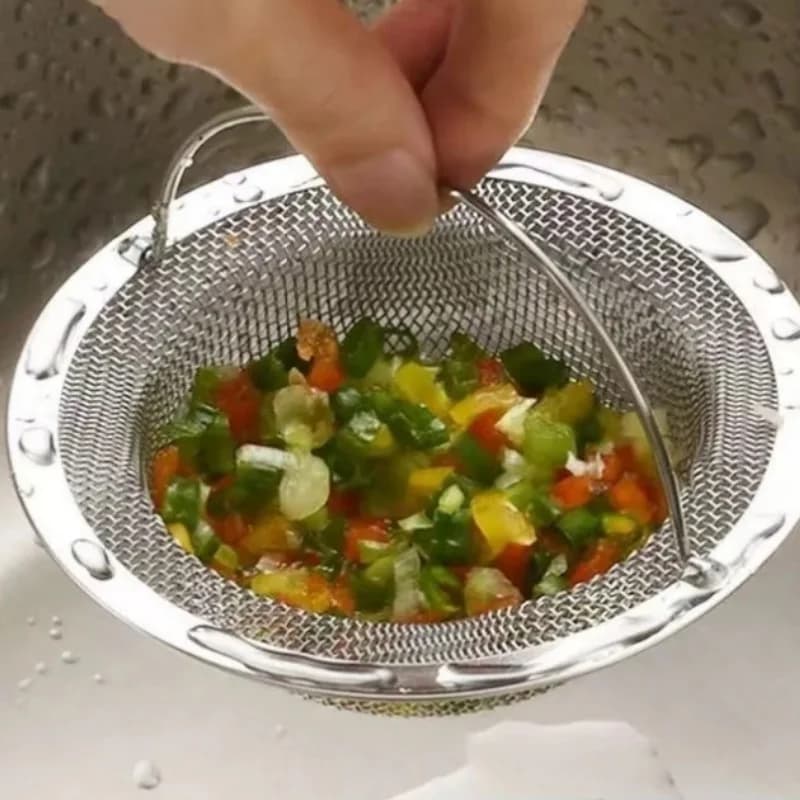 مرشح حوض من الفولاذ المقاوم للصدأ، مصفاة شعر، سدادة، مناسب للمطبخ والحمام - 4