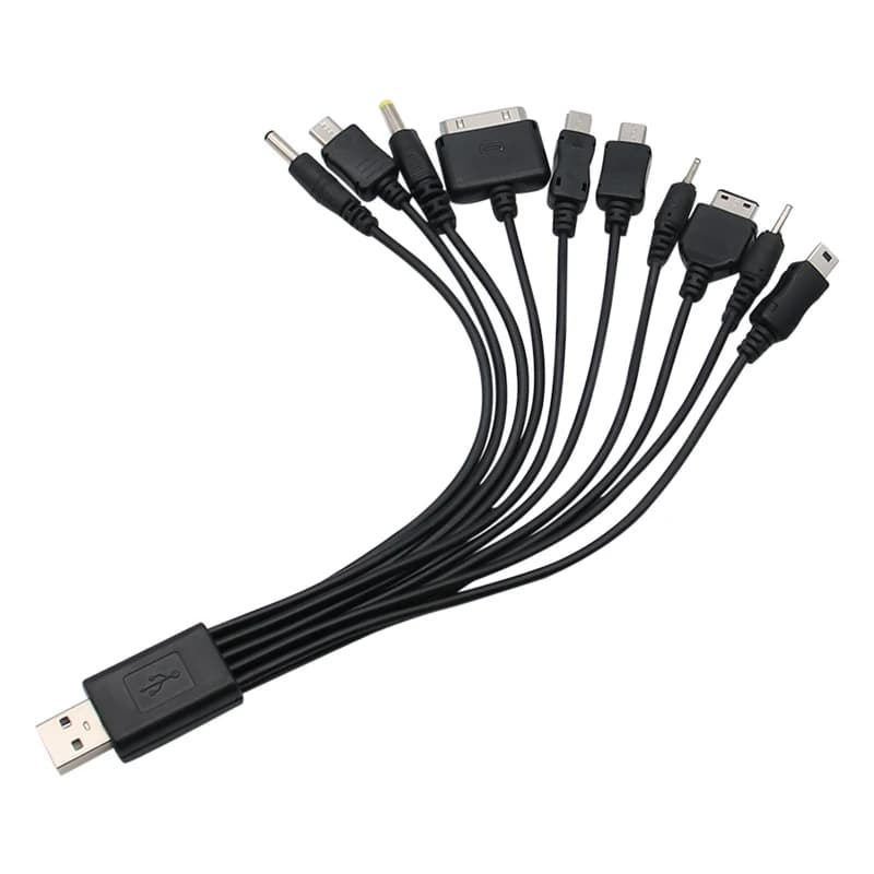 Universal USB To Multi Plug Cell Phone Charger Cable 10 to 1 USB Cable For Samsung Xiaomi Huawei Google OPPO Vivo Charger Cable - 5