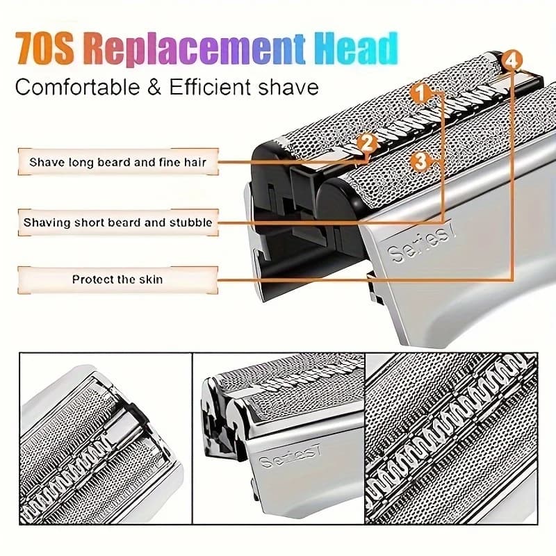 استبدال حلاقة اللحية الكهربائية لشفرة براون سلسلة 7 70S 790cc 720 720s 740 رأس الفويل رأس الشفرة غطاء الشبكة - 2
