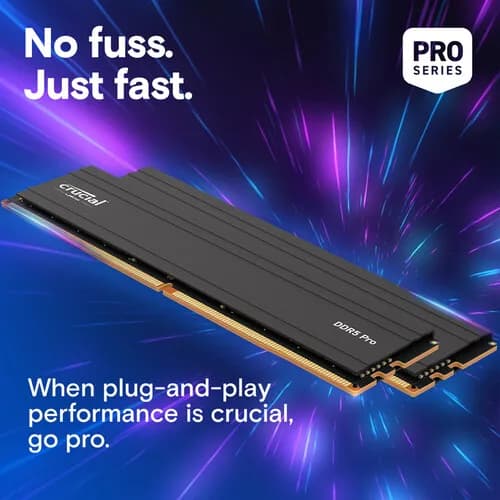 مجموعة ذاكرة ألعاب سطح المكتب DDR5 من Crucial Pro، 48، 64، 96GB، 5600، 6000MHz، زيادة السرعة، متوافقة مع AMD Expo - 4