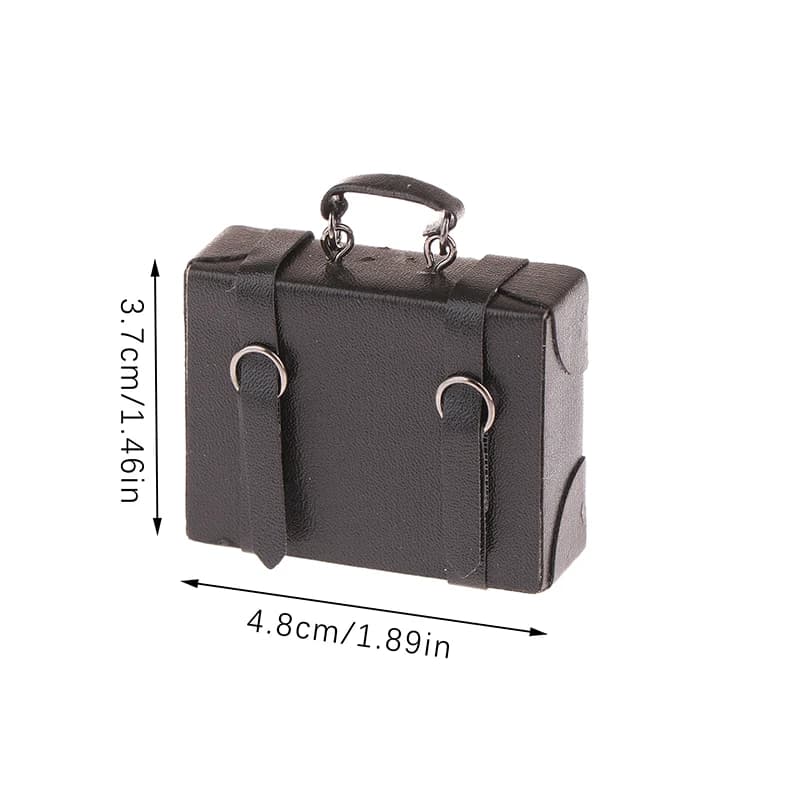 1:12 Dollhouse Vintage Mini Retro Leather Suitcase Craft Miniature Items Storage Box Home Model Decor Toy Doll House Accessories - 6
