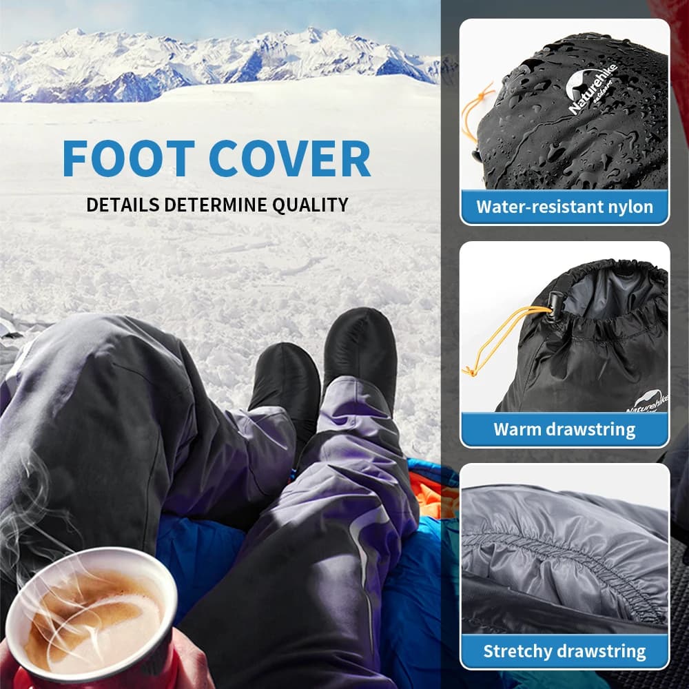 Naturehike Goose Down Socks Water-resistant Windproof Outdoor Thermal Feet Cover Winter Warm Goose Down Boots Unisex Lightweight - 2