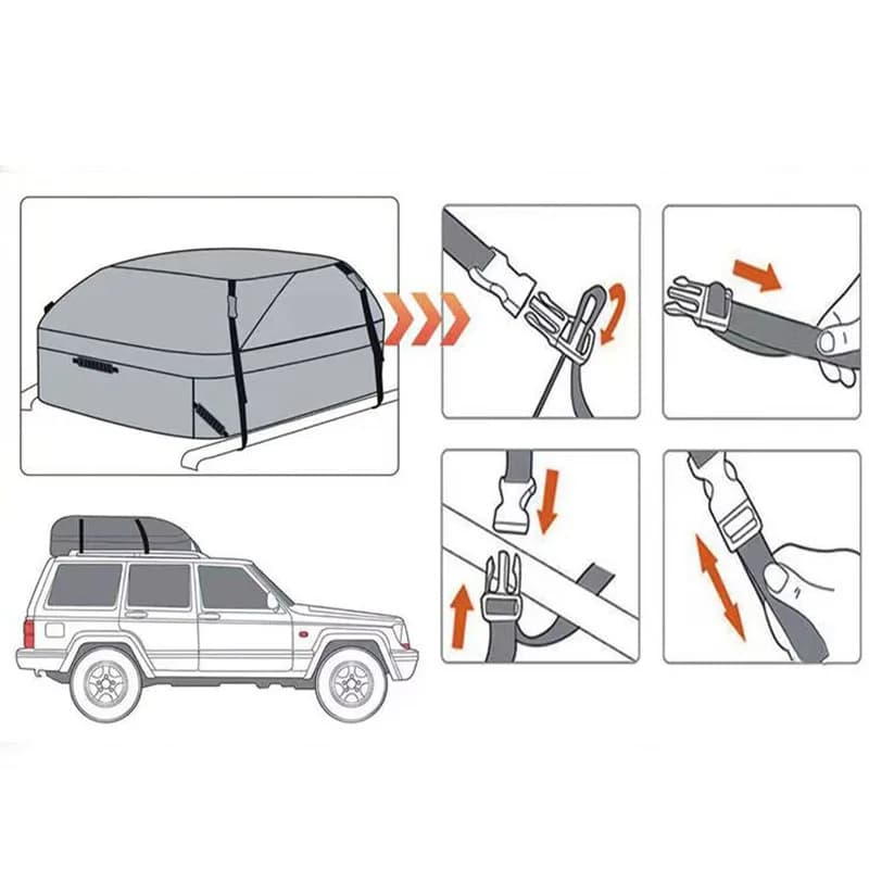 Car Cargo Roof Bag Waterproof Auto Rooftop Luggage Carrier Storage Bag 600D Oxford Car SUV Van Foldable Roofs Bags - 5