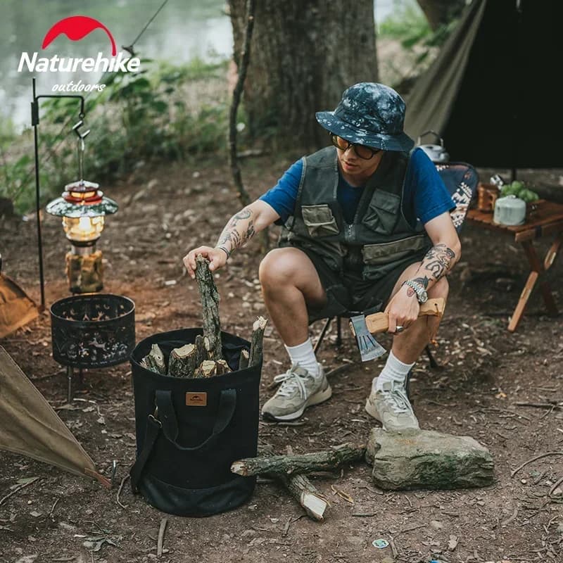 حقيبة برميل حطب من Naturehike، مقاومة للتمزق، طاردة للماء، حقيبة تخزين، إكسسوارات تخييم - 3