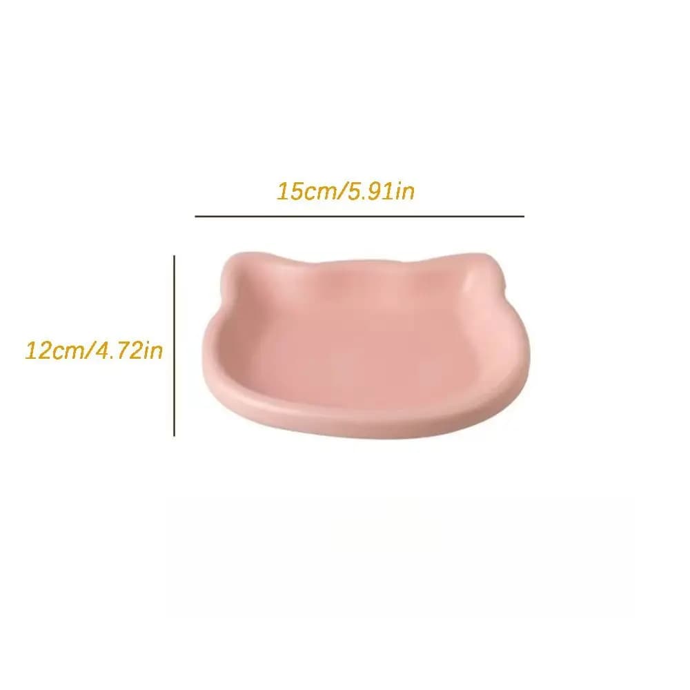 Cute Cat Shape Cat Bowl Plastic Anti-Fall Flip Cat Food Bowl Non-slip Pet Food Dish Pet Feeding - 6