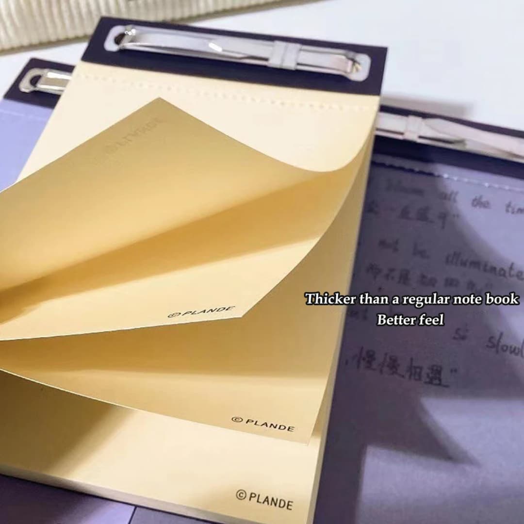 دفتر ملاحظات Plande 75 ورقة قابل للتمزيق، مذكرة دراسة للطالب، غير لاصق، دفتر جيب فارغ للقرطاسية - 5
