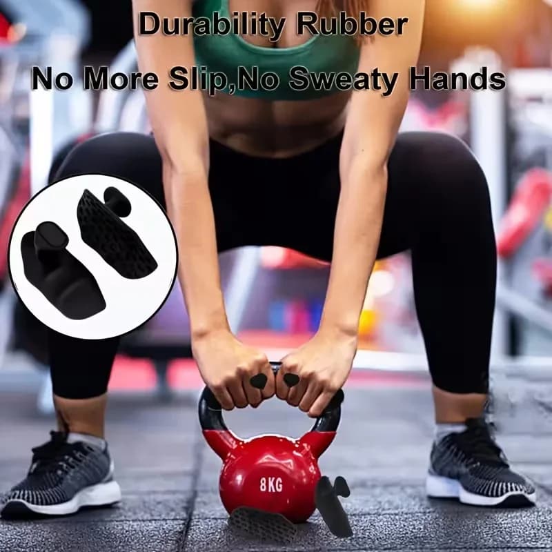 Non Slip Fitness Gloves with Palm Protection Silicone Palm Grips Ergonomic Fitness Palm Guard for Dumbbell Weightlifting Gym - 4