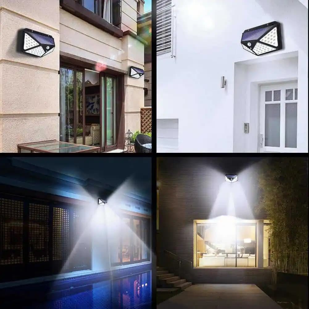 مصابيح شمسية متعددة الوظائف زينة حديقة خارجية إضاءة LED تعمل بالطاقة الشمسية مقاومة للماء كشاف يعمل بالطاقة الشمسية مع مستشعر حركة - 4