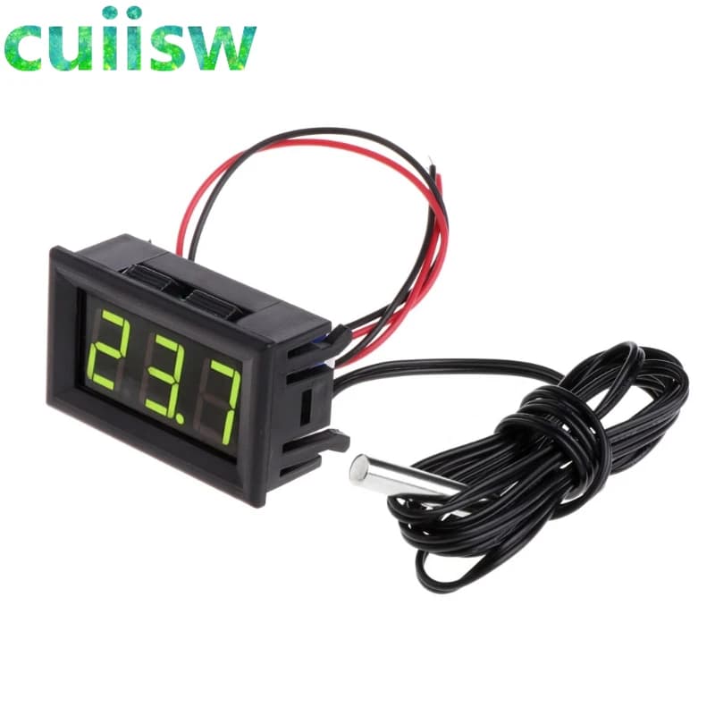 DC 12V Mini Digital LED Thermometer for Car Temperature Monitor Panel Meter Measuring Range -50-110C with Temperature Probe - 4