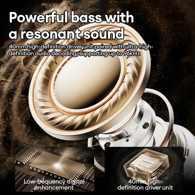 Lenovo Wireless Over-Ear Bluetooth Sport Headphones Noise Cancelling Foldable Gaming Headset HiFi Bass Long Battery 26H Playtime - 3