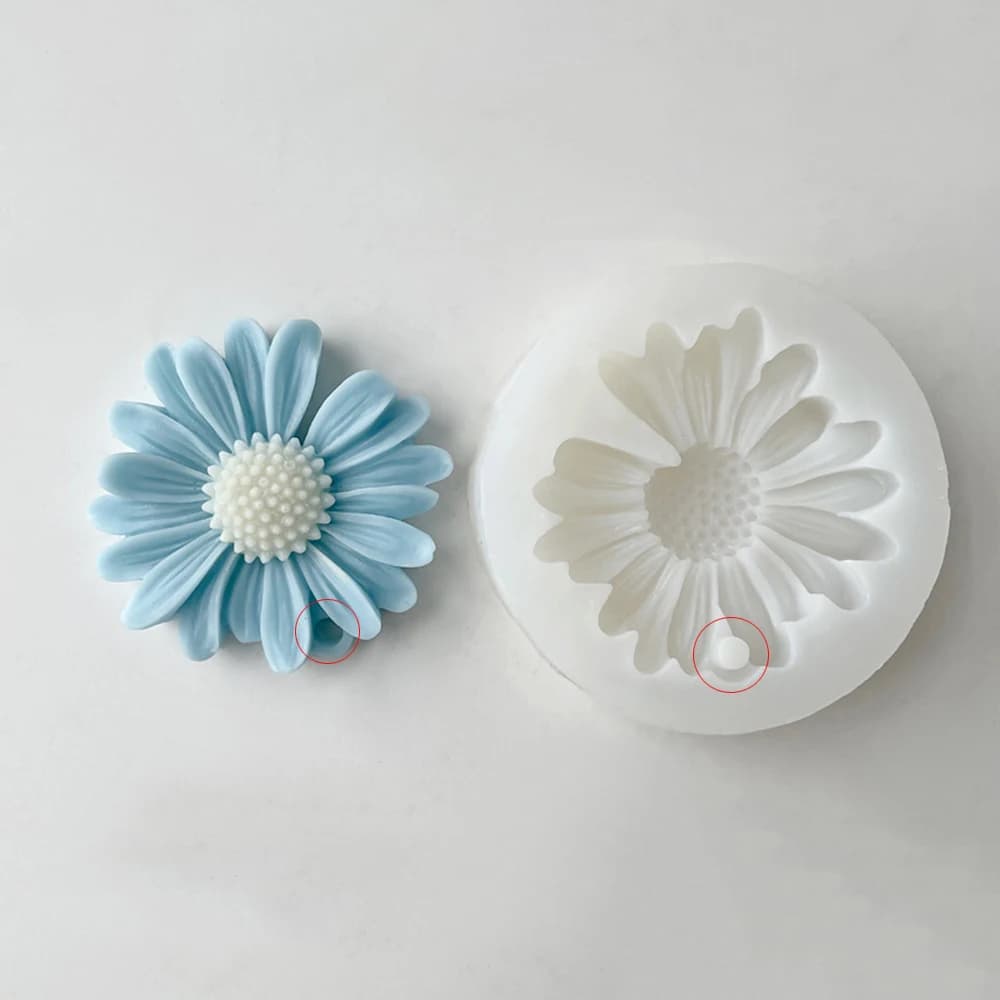 Daisy Candle Mold Silicone Gypsum Aromatherapy Epoxy Scented Resin Soap Flower Handmade for Candle Making Tools Gifts - 3