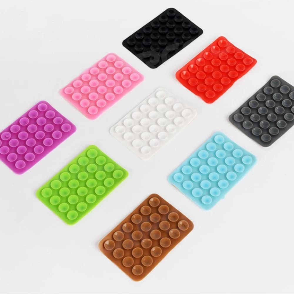 Double Side Silicone Suction Pad For Mobile Phone Fixture Suction Cup Backed Adhesive Silicone Rubber Sucker Pad For Car