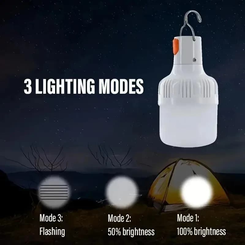 1-4 قطع مصابيح LED قابلة لإعادة الشحن، إضاءة طوارئ محمولة داخلية وخارجية، مصابيح وميض، مصابيح خيمة وشواء - 2