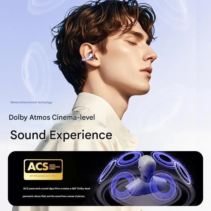 سماعة سوني الأصلية اللاسلكية المفتوحة Q88 مع مشبك أذن وتقنية ENC وبلوتوث 5.4 ومكالمات عالية الدقة وتحكم باللمس متوافقة مع أندرويد وآي أو إس - 4