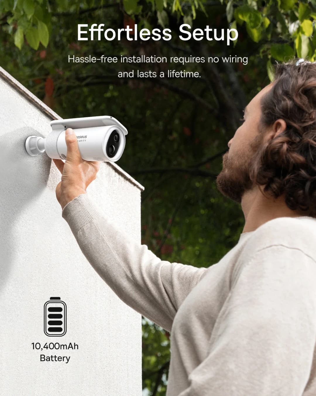 كاميرا خارجية Baseus Security S1 تعمل بالطاقة الشمسية مع واي فاي لاسلكي ونظام تتبع أشعة الشمس بدقة 2K ووضوح 145 درجة - 5