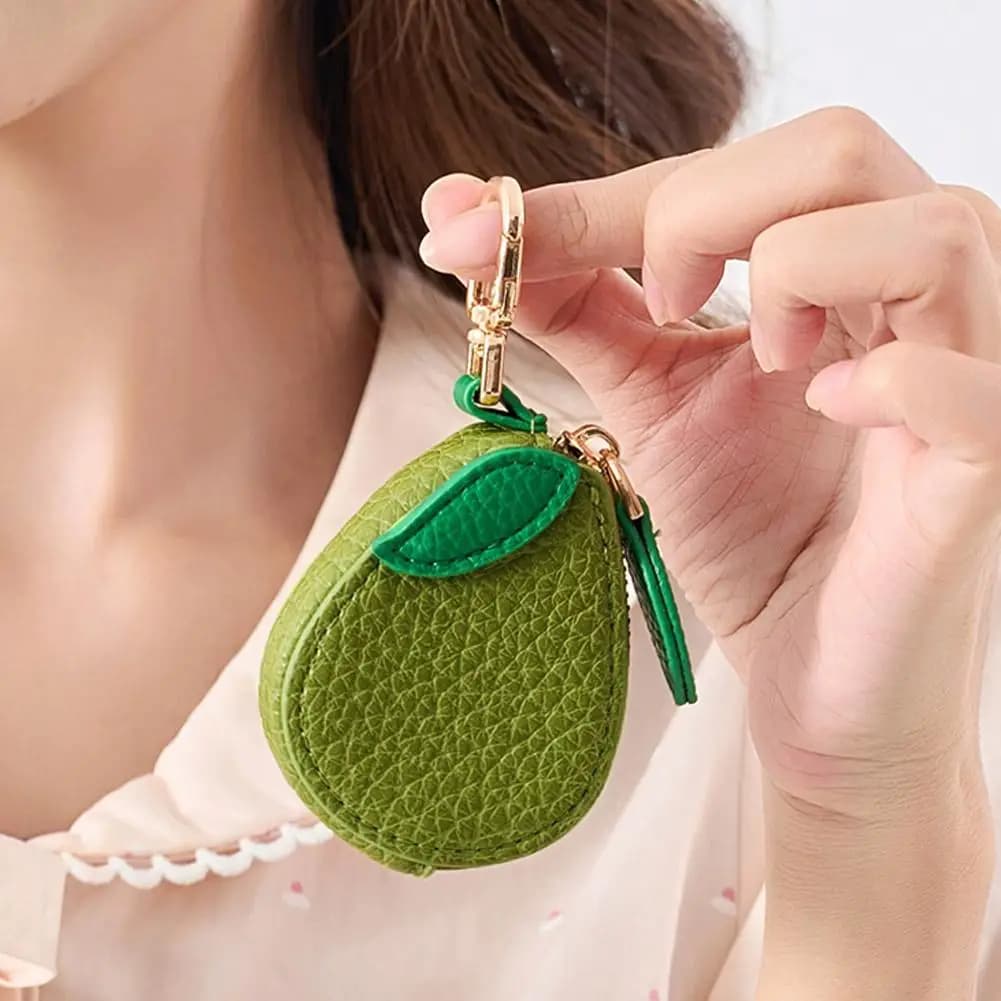 Fruit Coin Purse Cherry Blueberry Design Fruit Charm Coin Purse Cute PU Leather Pendant Keychain Earphone Bag Mini Storage Bag - 4