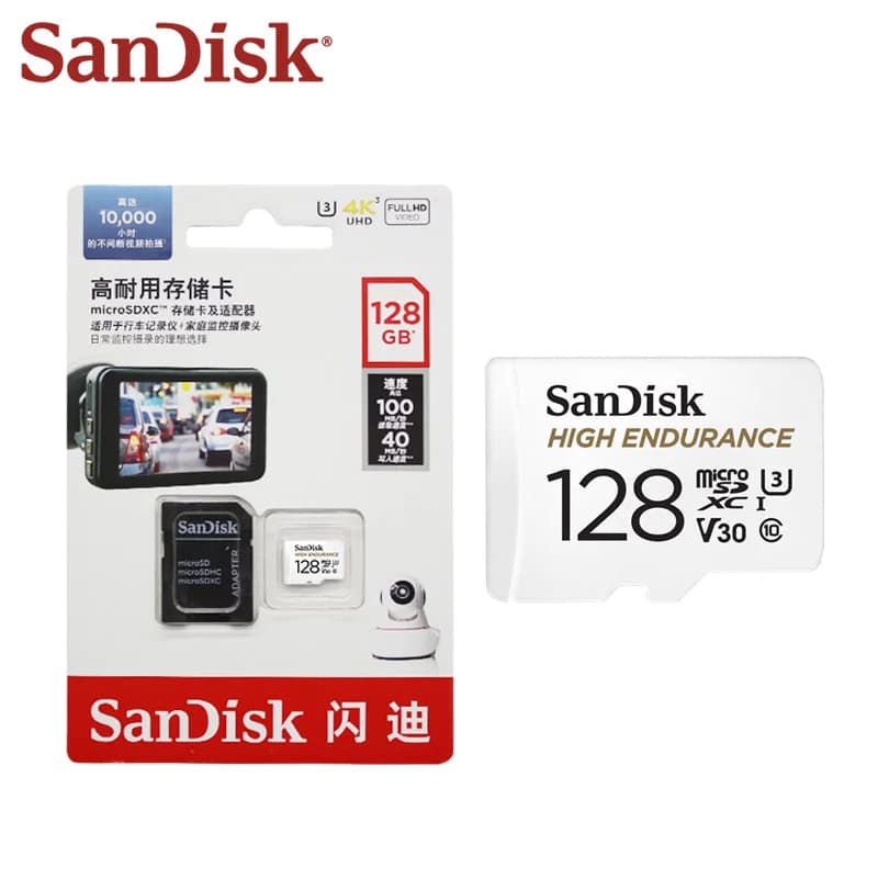 SanDisk High Endurance Video microSDCard C10 U3 V30 4K UHD 32G 64G128G256G Read 100MB/s X-ray-proof for Dash Cam Home Monitoring - 5