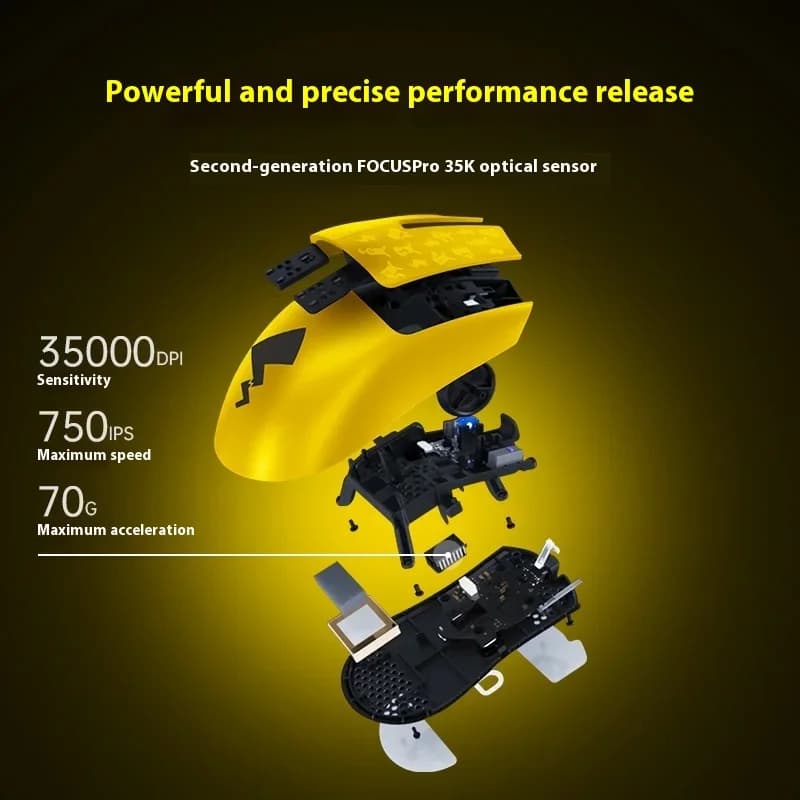 ماوس Razer Pokémon Pikachu التعاونية، الإصدار الاحترافي V3، للألعاب، مستشعر بصري عالي الدقة - 3