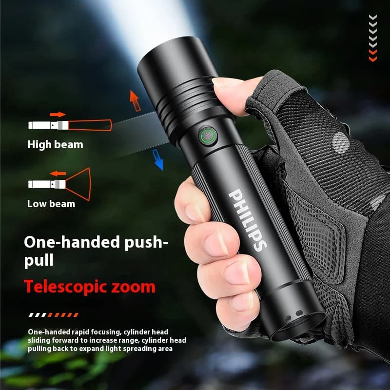 Philips SFL2146 High Power LED Flashlight with 4 Lighting Mode Portable Rechargeable led Lamp for Outdoor Camping Lights - 2
