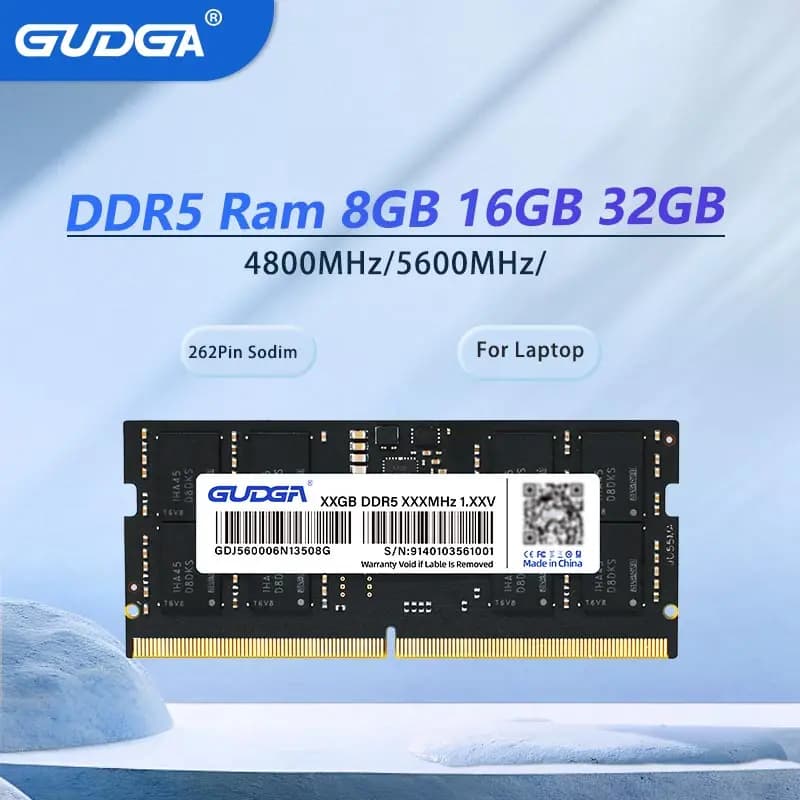 Crucial 8GB/16GB/32GB DDR5 RAM, 5600MHz 4800Mhz Laptop Memory, SODIMM 262-Pin,Upgrade Module  Compatible with Intel&AMD RAMs Min