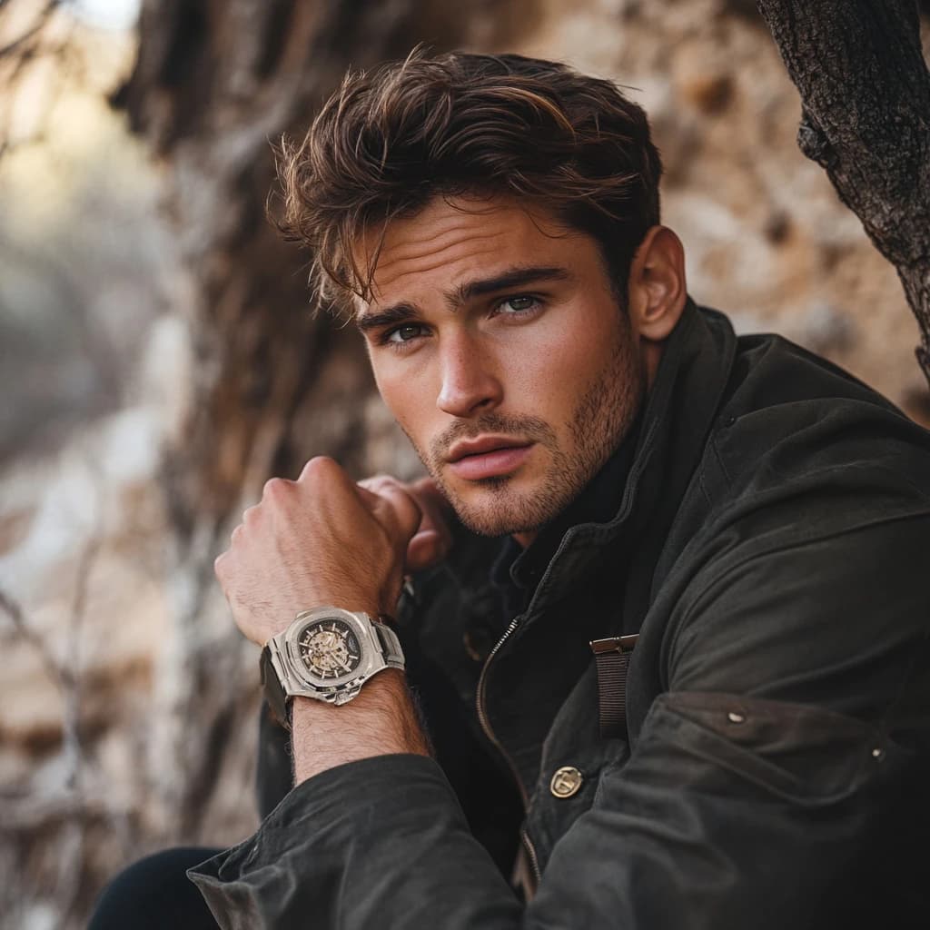 ساعة يد رجالية أوتوماتيكية ميكانيكية من لونجلوكس، تصميم بسيط فاخر، مقاومة للماء، هيكلية، حزام جلدي، هدية مميزة - 3