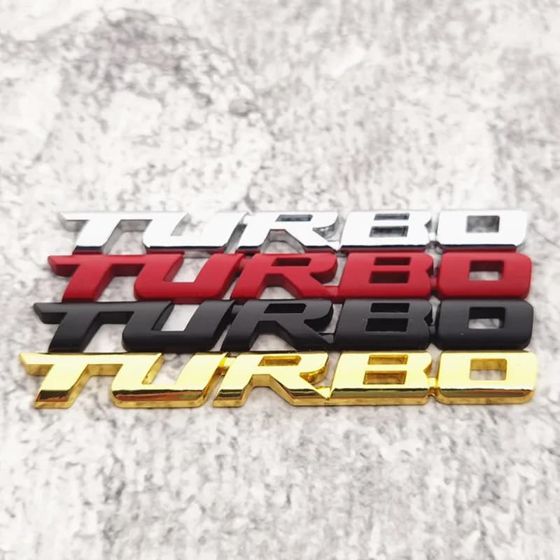 9.7*1.1 cm Car Styling Car Turbo Boost Loading Boosting 3D Metal Chrome Zinc Alloy 3D Emblem Badge Sticker Decal Auto Accessory - 2