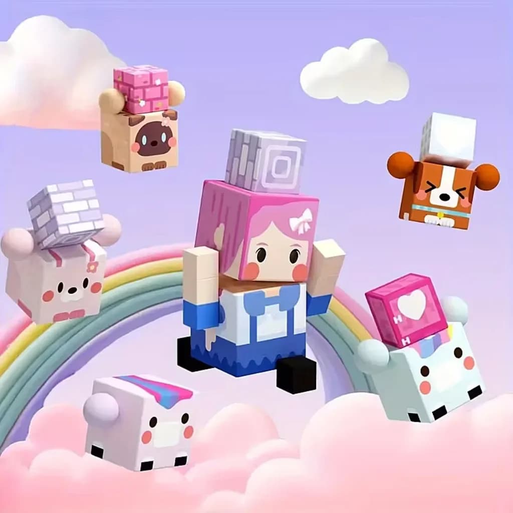 Magnetic Building Blocks Mine World Magnet Pink Girly Heart Blossom Cave Plant Zombies Cubes Set Brick Cube Toys Children Gifts - 5