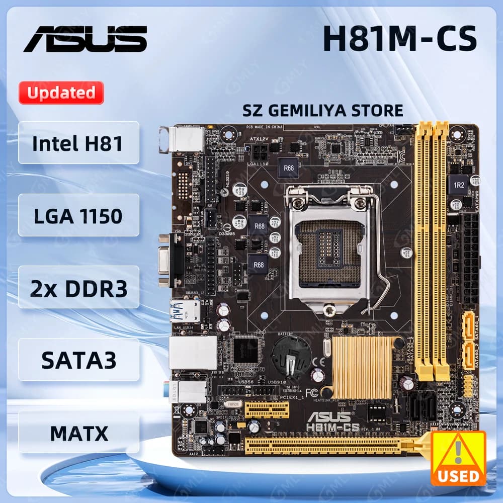 ASUS H81M-CS intel H81 Motherboard LGA 1150 DDR3 16 GB support Core i5-4690 i3-4130 i3-4150 i3-4170 i5-4570 cpu Micro ATX