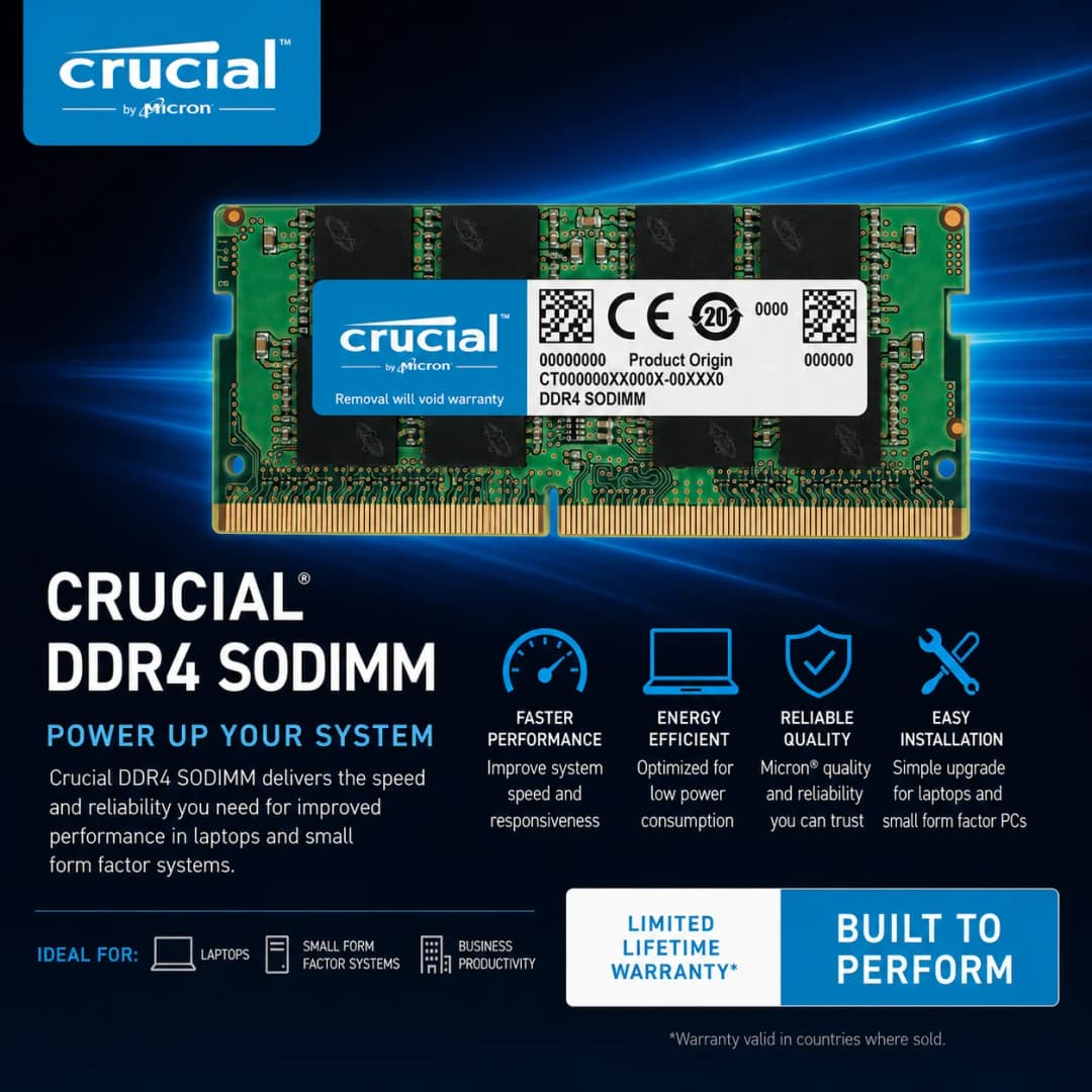 Crucial Memoria DDR4 4GB 32GB 16GB 8GB  3200MHz 2400MHz 2666MHz Laptop Ram SODIMM Notebook Memory for Intel &AMD 1.2V 260PIN - 2