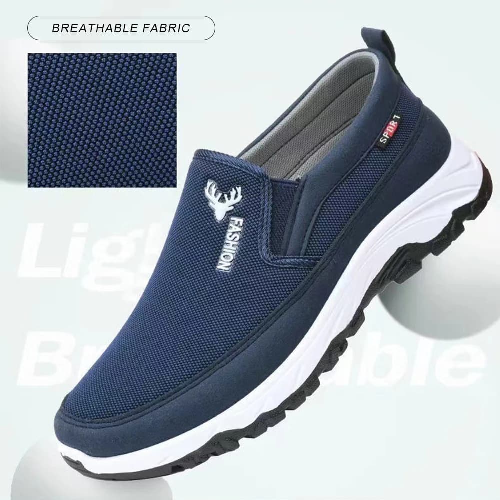 Men Casual Canvas Shoes Lightweight Summer Mesh Shoes Breathable Slip on Flats Men Fashion Walking Shoes Soft Loafers for Men - 2