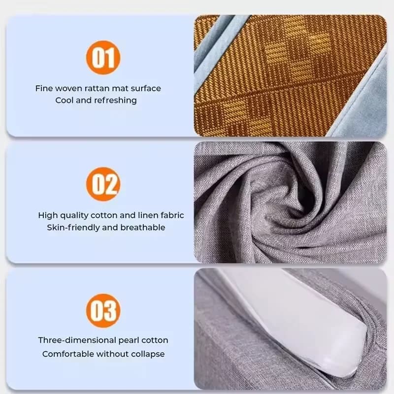 Portable Car Travel Bed Non Inflatable Folding Mattress For Camping Office Rest Car Rear Seat Sleeping Pad With Vine Mat - 4