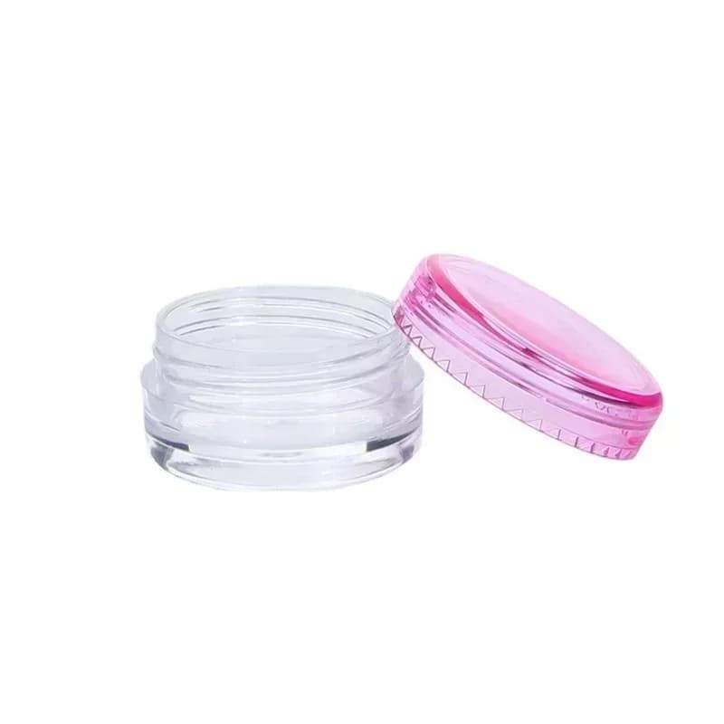 Empty Refillable Bottles 2g Travel Small Colorful Covers Clear Plastic Cosmetic Pot Jars With Lids Face Cream Lip Balm Container - 6
