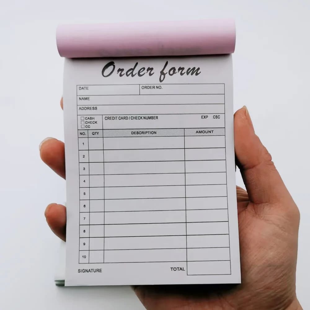 1/5 قطعة كتب إيصالات 'شكرًا لك' مع ورق مقوى، كتاب فاتورة مبيعات خالي من الكربون للأعمال الصغيرة، جزءين، مقاس 3.7 × 5.1 بوصة (مجموعة من 50) - 4