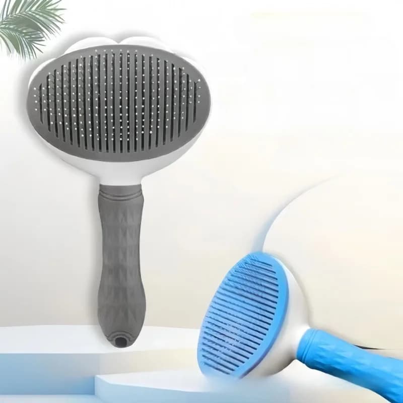 Cat Dog Grooming Brush Professional Deshedding Tool for Long-Haired Pets Anti-Tangle Stainless Steel Comb Ergonomic Handle - 3
