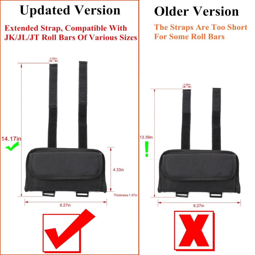 حقيبة تخزين لحامل نظارات شمسية مع مقبض، لسيارات جيب رانجلر JL JK TJ جلادياتور JT 1997-2025، إكسسوارات داخلية - 6