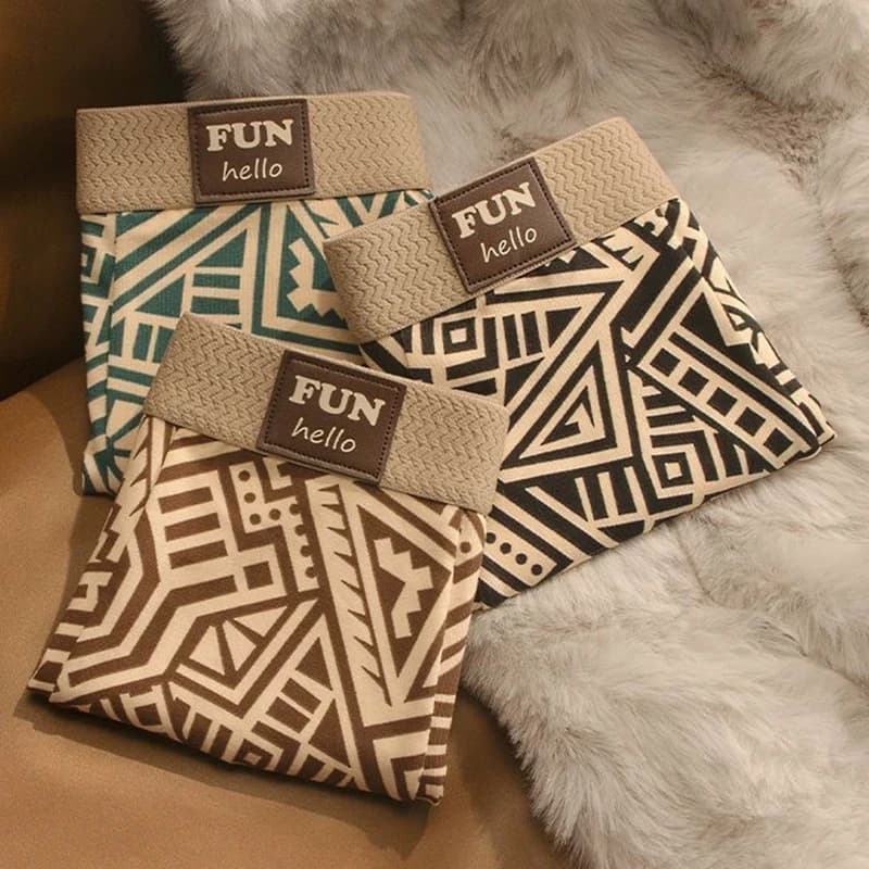 Men's Breathable Comfortable Underwear American Style Personalized Boxer Shorts Printed Trendy Ethnic Retro Square Underpant - 3