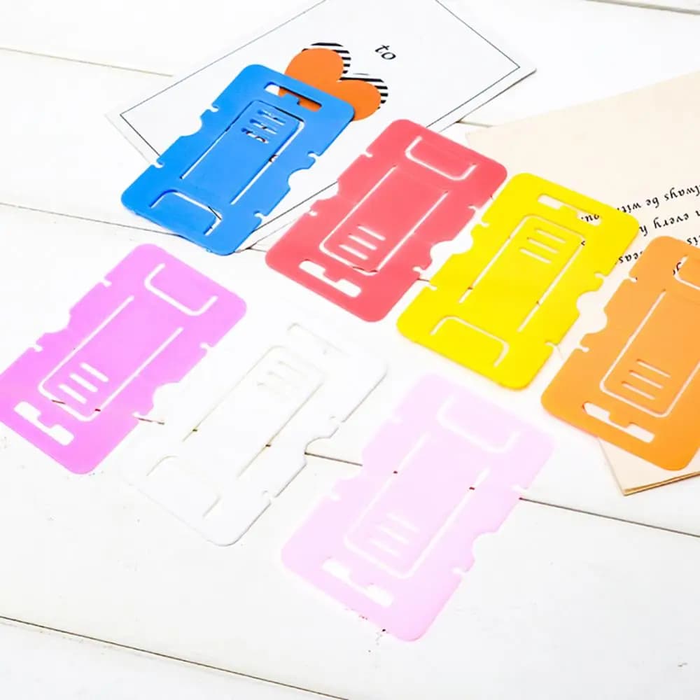 5 قطع حامل جوال قابل للطي، حامل بطاقات محمول وعام، منظم حامل جوال من البلاستيك - 6