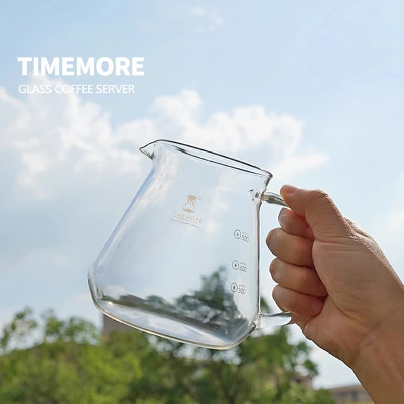 إبريق قهوة وشاي من TIMEMORE بسعة 360 مل و600 مل، أكواب حليب متعاقدة للمطبخ، هدية مجانية غطاء زجاجي مع حلقة سيليكون - 5