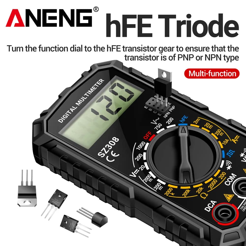 ANENG SZ308 1999 Count Digital Multimeter AC/DC High-Precision Multi-function Voltage Current Resistance Multimeter Tester Tools - 3