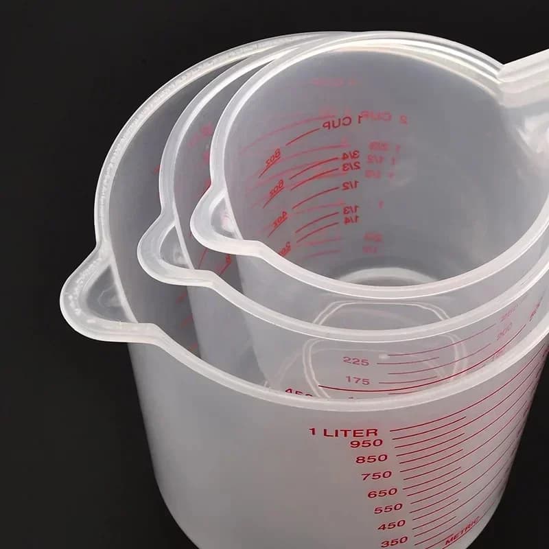 3 قطع أطقم خبز أكواب قياس سائل كوب قياس PVC كوب بلاستيك أدوات خبز مطبخ - 6