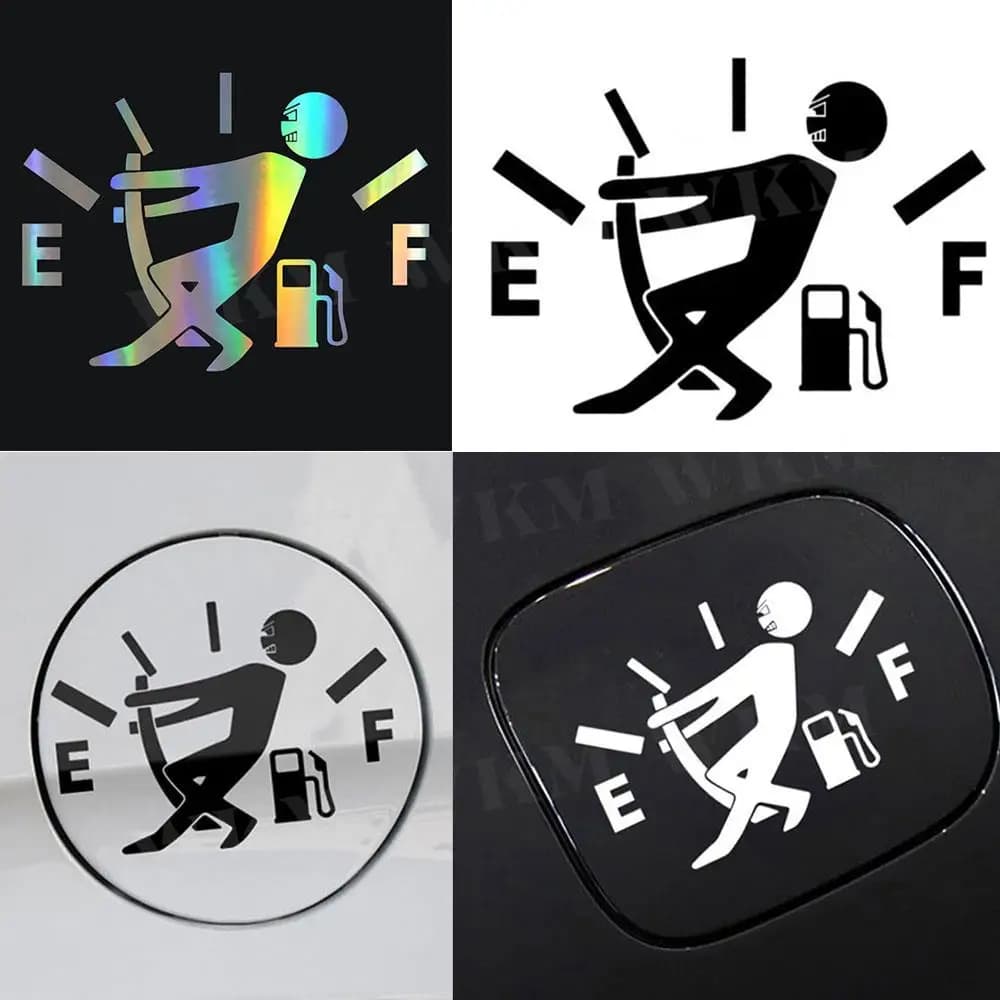 Funny Car Stickers Pull Fuel Pointer Reflective Decal Car Styling For Universal Tank Accessories One Per Set Car Sticker