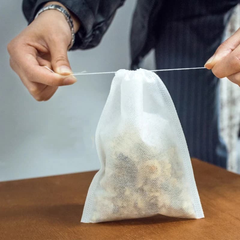 Disposable Teabags Non-woven Fabric Tea Filter Bags for Coffee Spice Tea Bag with Empty Tea Bags With Strings Nylon Filter Bag - 5